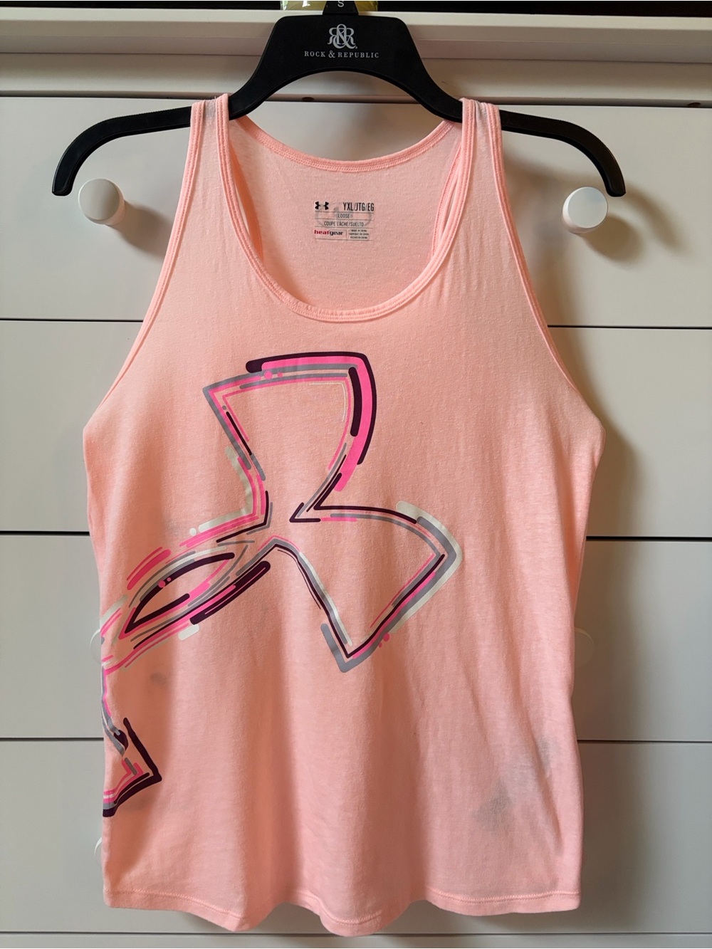 🎾 UNDER ARMOUR HEAT GEAR YOUTH SIZE XL PINK TANK TOP